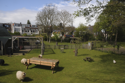 909711 Gezicht op de Dierenweide Abstede aan de Abstederhof te Utrecht.